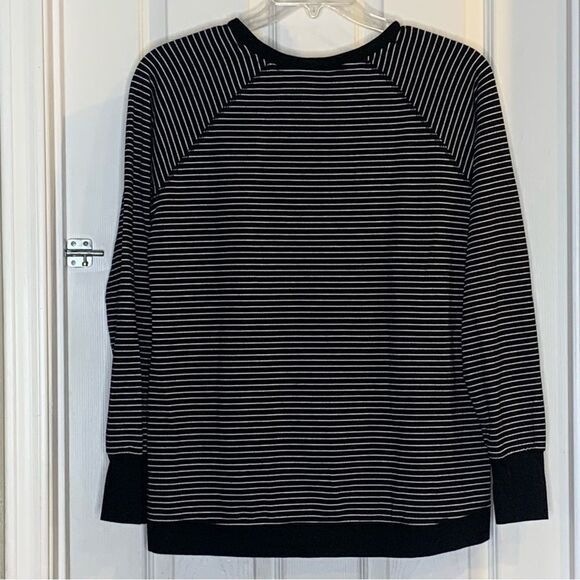Danskin Split Hem Tunic Black and White Striped Size Large - Picture 10 of 10